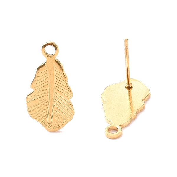 PandaHall 201 Stainless Steel Stud Earrings Finding, with 304 Stainless Steel Pins & Horizontal Loops, Leaf, Golden, 18.5x9mm, Hole: 1.8mm...
PandaHall 201 Stainless Steel Stud Earrings Finding, with 304 Stainless Steel Pins & Horizontal Loops, Leaf, Golden, 18.5x9mm, Hole: 1.8mm...