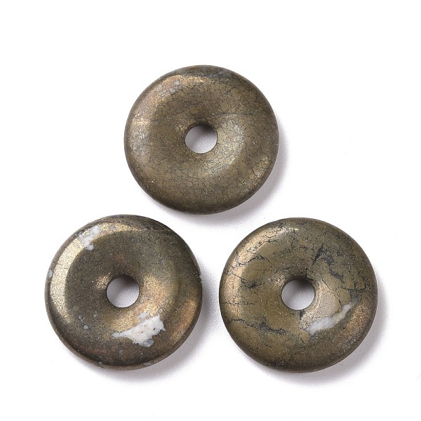 PandaHall Natural Pyrite Pendants, Large Hole Pendants, Donut/Pi Disc Charm, 25x5mm, Hole: 5mm Pyrite Donut
PandaHall Natural Pyrite Pendants, Large Hole Pendants, Donut/Pi Disc Charm, 25x5mm, Hole: 5mm Pyrite Donut