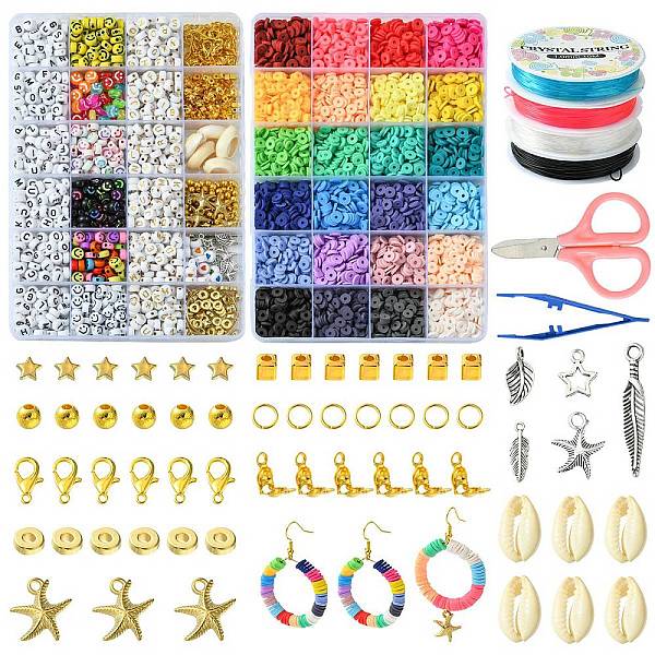 PandaHall DIY Bracelet Making Kit, Including Smiling Face & Letter Acrylic & Polymer Clay Disc & Plastic & Natural Shell Beads, Brass Hoop..., Multicolor
PandaHall DIY Bracelet Making Kit, Including Smiling Face & Letter Acrylic & Polymer Clay Disc & Plastic & Natural Shell Beads, Brass Hoop..., Multicolor