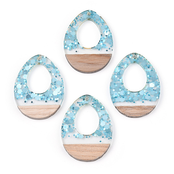 PandaHall Transparent Resin & White Wood Pendants, Hollow Teardrop Charms with Paillettes, Light Sky Blue, 37.5x28x3~3.5mm, Hole: 2mm...
PandaHall Transparent Resin & White Wood Pendants, Hollow Teardrop Charms with Paillettes, Light Sky Blue, 37.5x28x3~3.5mm, Hole: 2mm...