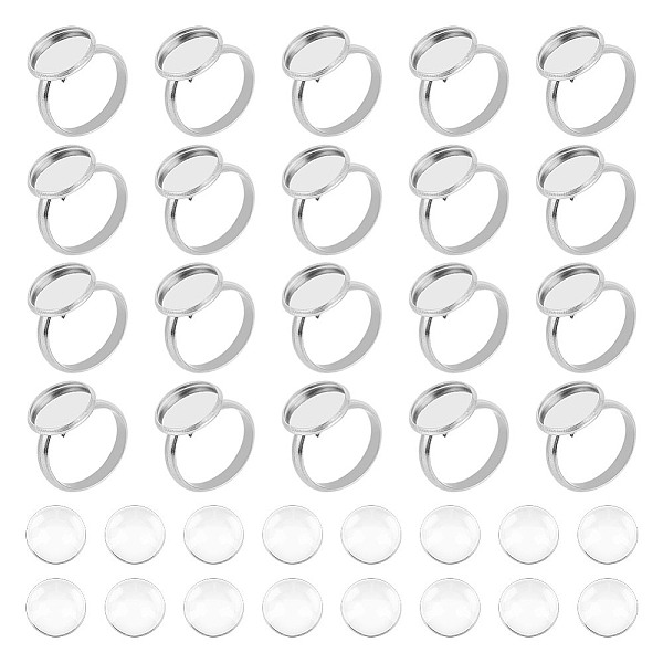PandaHall UNICRAFTALE 30 Sets Adjustable Ring Making, 12mm Tray Flat Round Cabochon Rings Settings, Finger Ring Base with Transparent Glass..., Clear
PandaHall UNICRAFTALE 30 Sets Adjustable Ring Making, 12mm Tray Flat Round Cabochon Rings Settings, Finger Ring Base with Transparent Glass..., Clear