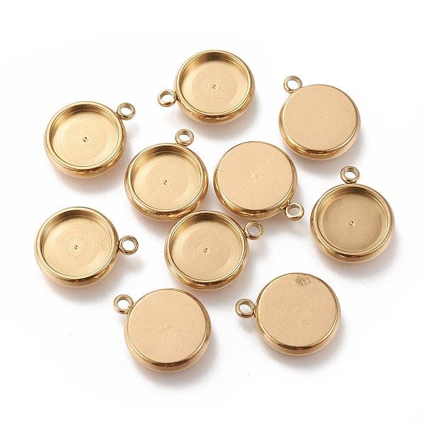 PandaHall Ion Plating(IP) 304 Stainless Steel Pendant Cabochon Settings, Flat Round, Golden, Tray: 10mm, 15x12x3mm, Hole: 1.8mm 304...
PandaHall Ion Plating(IP) 304 Stainless Steel Pendant Cabochon Settings, Flat Round, Golden, Tray: 10mm, 15x12x3mm, Hole: 1.8mm 304...
