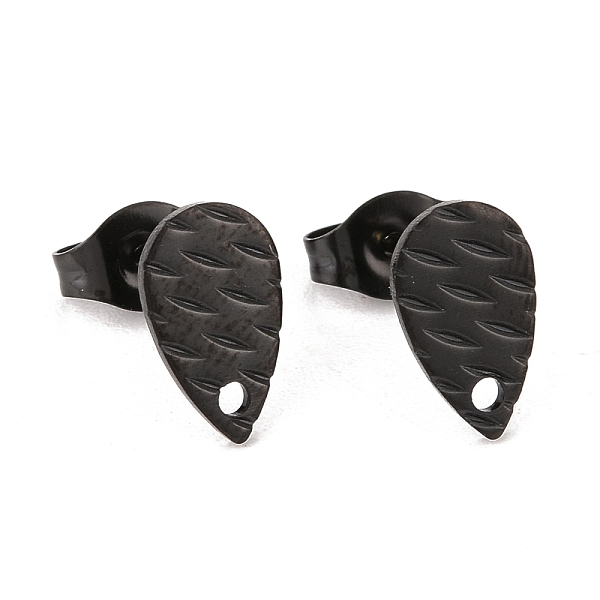 PandaHall 304 Stainless Steel Stud Earring Findings, with Hole, Textured Teardrop, Electrophoresis Black, 10x6mm, Hole: 1mm, Pin: 0.8mm 304...
PandaHall 304 Stainless Steel Stud Earring Findings, with Hole, Textured Teardrop, Electrophoresis Black, 10x6mm, Hole: 1mm, Pin: 0.8mm 304...