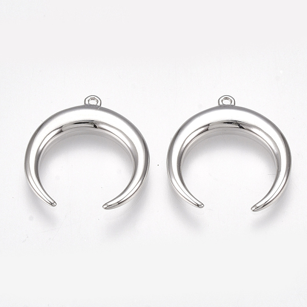 PandaHall Brass Pendants, Double Horn/Crescent Moon, Nickel Free, Real Platinum Plated, 16x15x1.5mm, Hole: 0.5mm Brass Moon
PandaHall Brass Pendants, Double Horn/Crescent Moon, Nickel Free, Real Platinum Plated, 16x15x1.5mm, Hole: 0.5mm Brass Moon