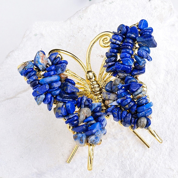 PandaHall Raw Natural Lapis Lazuli Chip Mineral Specimen Display Decorations, with Butterfly Metal Holder, for Home Desktop Feng Shui...
PandaHall Raw Natural Lapis Lazuli Chip Mineral Specimen Display Decorations, with Butterfly Metal Holder, for Home Desktop Feng Shui...