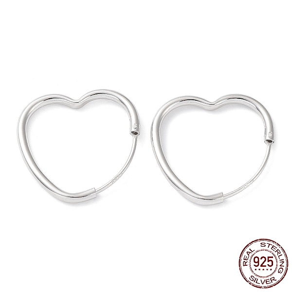 PandaHall Rhodium Plated 925 Sterling Silver Hoop Earrings, Heart, with S925 Stamp, Real Platinum Plated, 20.5x2x22.5mm Sterling Silver...
PandaHall Rhodium Plated 925 Sterling Silver Hoop Earrings, Heart, with S925 Stamp, Real Platinum Plated, 20.5x2x22.5mm Sterling Silver...