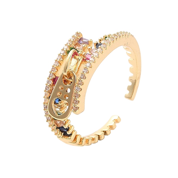 PandaHall Brass Micro Pave Cubic Zirconia Open Cuff Rings, Zipper, Colorful, Inner Diameter: 18mm Brass+Cubic Zirconia Others
PandaHall Brass Micro Pave Cubic Zirconia Open Cuff Rings, Zipper, Colorful, Inner Diameter: 18mm Brass+Cubic Zirconia Others