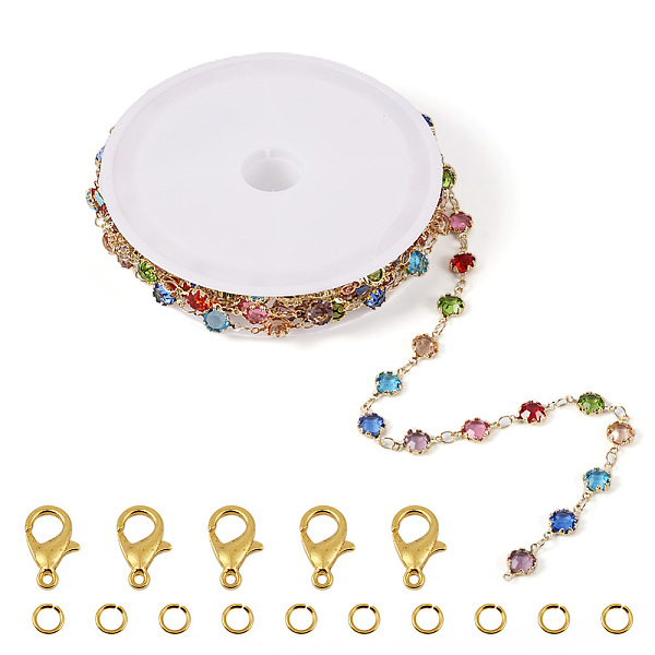 PandaHall DIY Chain Bracelet Necklace Making Kit, Including Brass Flower Link Chains with Glass Beaded, Alloy Clasps, Iron Jump Rings...
PandaHall DIY Chain Bracelet Necklace Making Kit, Including Brass Flower Link Chains with Glass Beaded, Alloy Clasps, Iron Jump Rings...