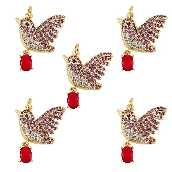 PandaHall 5Pcs Real 18K Gold Plated Brass Micro Pave Cubic Zirconia Pendants, Long-Lasting Plated, Bird, Red, 26x21x4mm, Hole: 3mm...
PandaHall 5Pcs Real 18K Gold Plated Brass Micro Pave Cubic Zirconia Pendants, Long-Lasting Plated, Bird, Red, 26x21x4mm, Hole: 3mm...