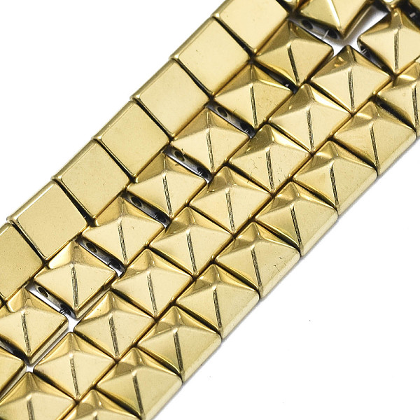PandaHall Electroplate Non-magnetic Synthetic Hematite Multi-Strand Links, 2 Hole, for Tile Elastic Bracelets Making, Pyramid, Real 18K Gold...
PandaHall Electroplate Non-magnetic Synthetic Hematite Multi-Strand Links, 2 Hole, for Tile Elastic Bracelets Making, Pyramid, Real 18K Gold...