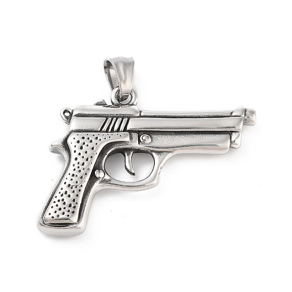 PandaHall Retro 304 Stainless Steel Pendants, Gun Charm, Antique Silver, 33.5x45.5x7mm, Hole: 7x5.5mm 304 Stainless Steel Others
PandaHall Retro 304 Stainless Steel Pendants, Gun Charm, Antique Silver, 33.5x45.5x7mm, Hole: 7x5.5mm 304 Stainless Steel Others