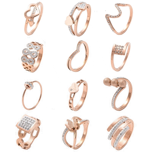 PandaHall Crystal Rhinestone Finger Ring, Ion Plating(IP) 304 Stainless Steel Jewelry for Women, Mixed Shape, Rose Gold, US Size 5~9..., Clear
PandaHall Crystal Rhinestone Finger Ring, Ion Plating(IP) 304 Stainless Steel Jewelry for Women, Mixed Shape, Rose Gold, US Size 5~9..., Clear