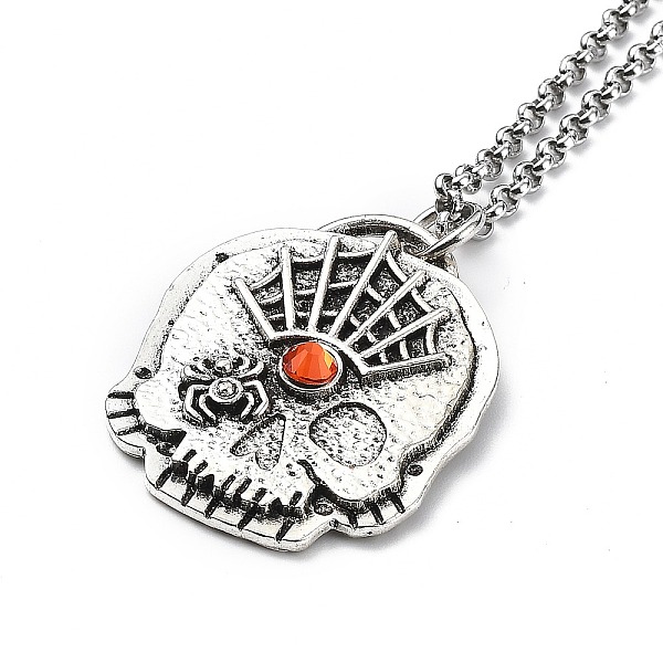 PandaHall Skull Rhinestone Pendant Necklaces with Rolo Chains, Alloy Jewelry for Men Women, Spider, 27.17 inch(69cm) Rhinestone Spider..., Orange
PandaHall Skull Rhinestone Pendant Necklaces with Rolo Chains, Alloy Jewelry for Men Women, Spider, 27.17 inch(69cm) Rhinestone Spider..., Orange