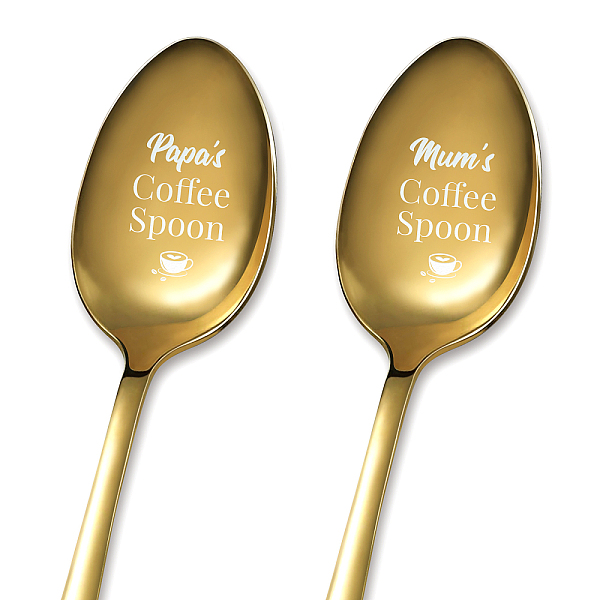 PandaHall Stainless Steel Spoons Set, with Packing Box, Word Papa’s Coffee Spoon & Mum’s Coffee Spoon, Golden Color, Cup Pattern, 182x43mm...
PandaHall Stainless Steel Spoons Set, with Packing Box, Word Papa’s Coffee Spoon & Mum’s Coffee Spoon, Golden Color, Cup Pattern, 182x43mm...