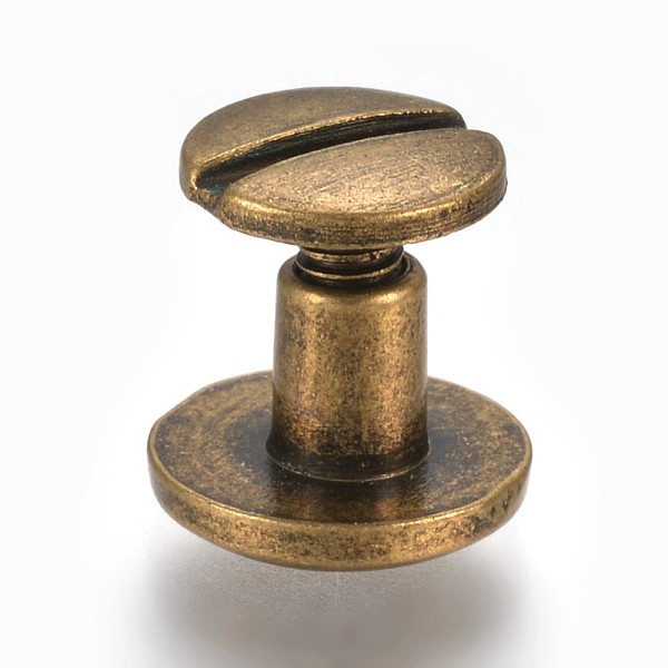 PandaHall Alloy Screw Rivets, Chicago Screws, Garment Accessories, Antique Bronze, 7.5x10mm, Knob: 4mm Alloy Flat
PandaHall Alloy Screw Rivets, Chicago Screws, Garment Accessories, Antique Bronze, 7.5x10mm, Knob: 4mm Alloy Flat