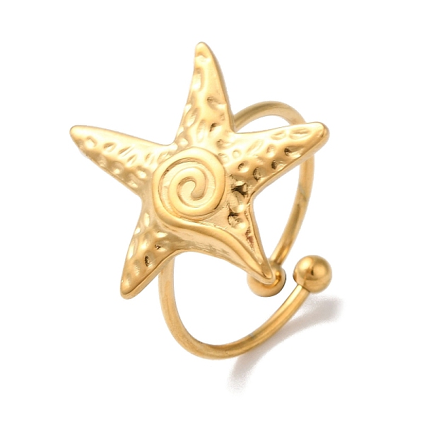 PandaHall Ion Plating (IP) 304 Stainless Steel Starfish Open Cuff Rings for Women, Golden, 21x19mm 304 Stainless Steel Starfish
PandaHall Ion Plating (IP) 304 Stainless Steel Starfish Open Cuff Rings for Women, Golden, 21x19mm 304 Stainless Steel Starfish