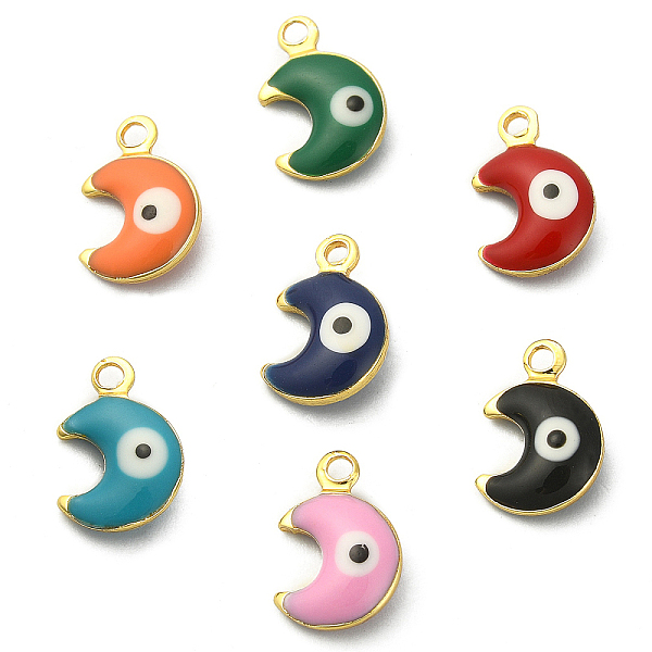PandaHall 50Pcs Brass Enamel Pendants, Real 18K Gold Plated, Moon with Evil Eye, Mixed Color, 10.5x7x3mm, Hole: 1.4mm Brass+Enamel Moon..., Multicolor
PandaHall 50Pcs Brass Enamel Pendants, Real 18K Gold Plated, Moon with Evil Eye, Mixed Color, 10.5x7x3mm, Hole: 1.4mm Brass+Enamel Moon..., Multicolor