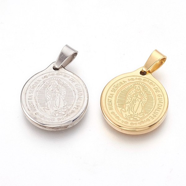 PandaHall 304 Stainless Steel Lady of Guadalupe Pendants, Flat Round with Virgin Mary, Mixed Color, 20.5x18x2.5mm, Hole: 4x5mm 304 Stainless...
PandaHall 304 Stainless Steel Lady of Guadalupe Pendants, Flat Round with Virgin Mary, Mixed Color, 20.5x18x2.5mm, Hole: 4x5mm 304 Stainless...