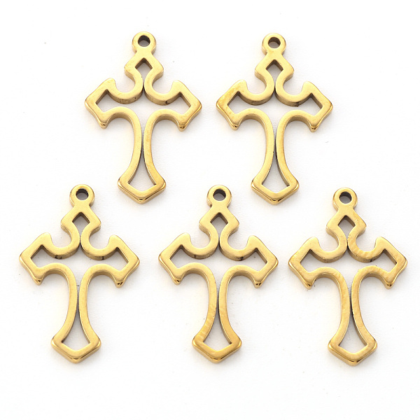 PandaHall Vacuum Plating 304 Stainless Steel Pendants, Laser Cut, Cross, Golden, 19x12x1mm, Hole: 1.2mm 304 Stainless Steel Cross
PandaHall Vacuum Plating 304 Stainless Steel Pendants, Laser Cut, Cross, Golden, 19x12x1mm, Hole: 1.2mm 304 Stainless Steel Cross