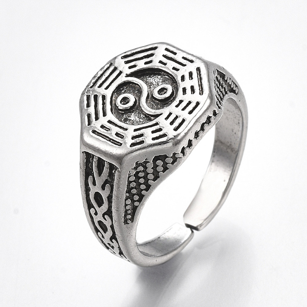 PandaHall Alloy Cuff Finger Rings, Wide Band Rings, Eight Diagrams, Antique Silver, Size 9, 19mm Alloy
PandaHall Alloy Cuff Finger Rings, Wide Band Rings, Eight Diagrams, Antique Silver, Size 9, 19mm Alloy