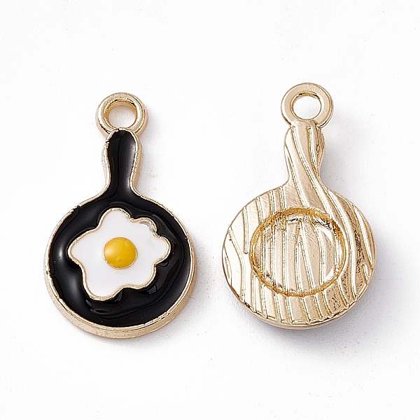 PandaHall Alloy Enamel Pendants, Light Gold, Omelette Charm, Black, 20x11.5x3mm, Hole: 1.8mm Alloy+Enamel Food Black
PandaHall Alloy Enamel Pendants, Light Gold, Omelette Charm, Black, 20x11.5x3mm, Hole: 1.8mm Alloy+Enamel Food Black