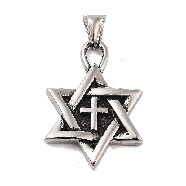 PandaHall Retro 304 Stainless Steel Pendants, Star of David Charm, Antique Silver, 41.5x28.5x4.5mm, Hole: 4x9mm 304 Stainless Steel Star of...
PandaHall Retro 304 Stainless Steel Pendants, Star of David Charm, Antique Silver, 41.5x28.5x4.5mm, Hole: 4x9mm 304 Stainless Steel Star of...