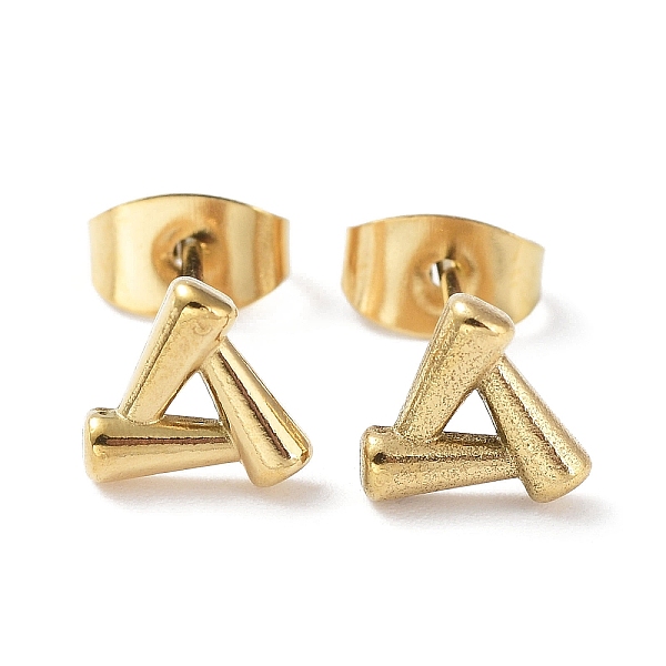 PandaHall 304 Stainless Steel Stud Earrings, Hollow Triangle, Real 18K Gold Plated, 7x7.5mm 304 Stainless Steel Triangle
PandaHall 304 Stainless Steel Stud Earrings, Hollow Triangle, Real 18K Gold Plated, 7x7.5mm 304 Stainless Steel Triangle