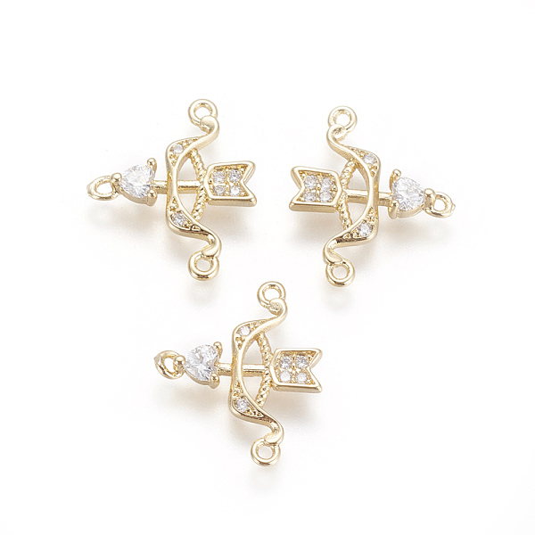 PandaHall Brass Micro Pave Cubic Zirconia Chandelier Component Links, 3 Loop Connectors, Cupid/Cherub's Arrow, Clear, Golden, 16.5x14x3mm...
PandaHall Brass Micro Pave Cubic Zirconia Chandelier Component Links, 3 Loop Connectors, Cupid/Cherub's Arrow, Clear, Golden, 16.5x14x3mm...