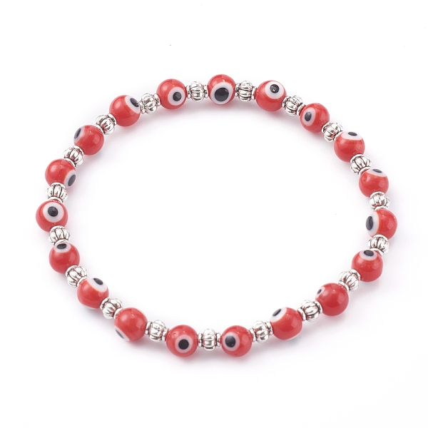 PandaHall Handmade Round Evil Eye Lampwork Beaded Stretch Bracelets, with Alloy Spacer Beads, Antique Silver, Dark Red, Inner Diameter: 2...
PandaHall Handmade Round Evil Eye Lampwork Beaded Stretch Bracelets, with Alloy Spacer Beads, Antique Silver, Dark Red, Inner Diameter: 2...