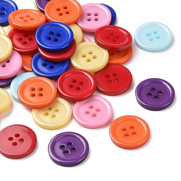 PandaHall Resin Buttons, Dyed, Flat Round, Mixed Color, 18x3mm, Hole: 2mm, 395pcs/bag Resin Flat Round Multicolor
PandaHall Resin Buttons, Dyed, Flat Round, Mixed Color, 18x3mm, Hole: 2mm, 395pcs/bag Resin Flat Round Multicolor