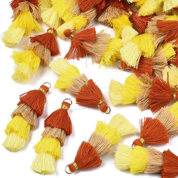 PandaHall Polycotton(Polyester Cotton) Layered Tassel Big Pendant Decorations, with Iron Findings, Golden, FireBrick, 48~55x12~15mm, Hole..., Red
PandaHall Polycotton(Polyester Cotton) Layered Tassel Big Pendant Decorations, with Iron Findings, Golden, FireBrick, 48~55x12~15mm, Hole..., Red