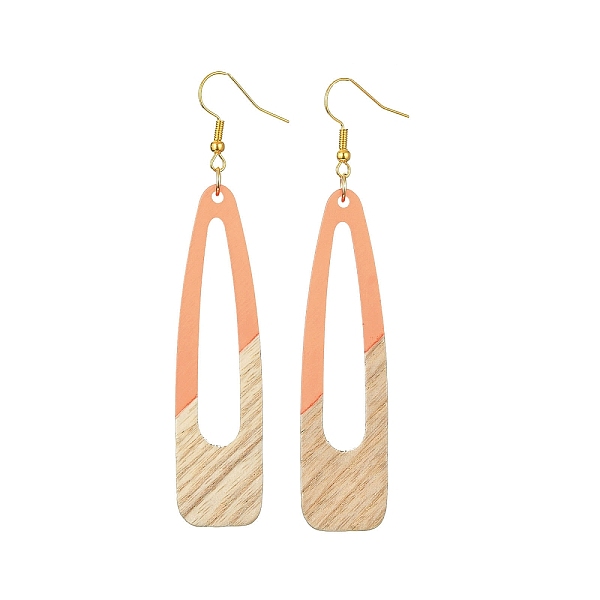 PandaHall Two Tone Resin & Wood Dangle Earrings, Hollow Teardrop, Dark Salmon, 87x17mm Resin Teardrop
PandaHall Two Tone Resin & Wood Dangle Earrings, Hollow Teardrop, Dark Salmon, 87x17mm Resin Teardrop