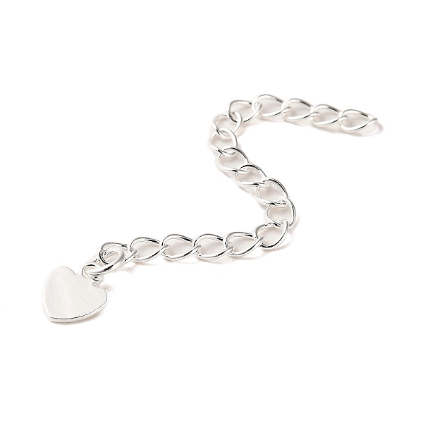 PandaHall Rack Plating Brass Curb Chain Extender, End Chains with Heart Drop, 925 Sterling Silver Plated, 59mm Brass Heart
PandaHall Rack Plating Brass Curb Chain Extender, End Chains with Heart Drop, 925 Sterling Silver Plated, 59mm Brass Heart