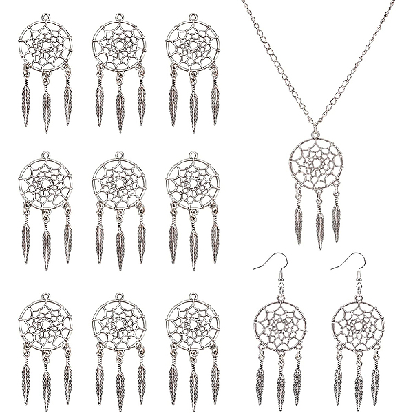 PandaHall BENECREAT 16Pcs Thai Sterling Silver Plated Dream Catcher Pendants, Tibetan Style Alloy Feather Filigree Charm for DIY Jewelry...
PandaHall BENECREAT 16Pcs Thai Sterling Silver Plated Dream Catcher Pendants, Tibetan Style Alloy Feather Filigree Charm for DIY Jewelry...