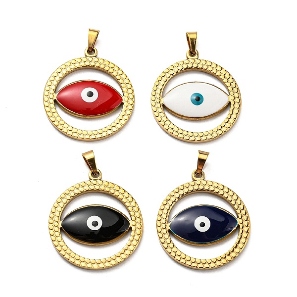 PandaHall Ion Plating(IP) 304 Stainless Steel Pendants, with Enamel, Flat Round with Evil Eye Charm, Golden, Mixed Color, 28.5x25.5x3mm..., Multicolor
PandaHall Ion Plating(IP) 304 Stainless Steel Pendants, with Enamel, Flat Round with Evil Eye Charm, Golden, Mixed Color, 28.5x25.5x3mm..., Multicolor