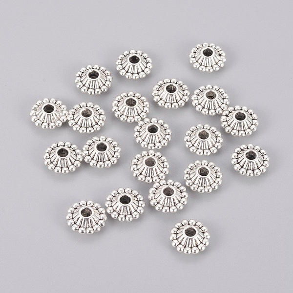 PandaHall Tibetan Style Bicone Spacer Beads, Lead Free and Cadmium Free, Antique Silver, about 11mm in diameter, 5mm thick, hole: 3mm Alloy...
PandaHall Tibetan Style Bicone Spacer Beads, Lead Free and Cadmium Free, Antique Silver, about 11mm in diameter, 5mm thick, hole: 3mm Alloy...