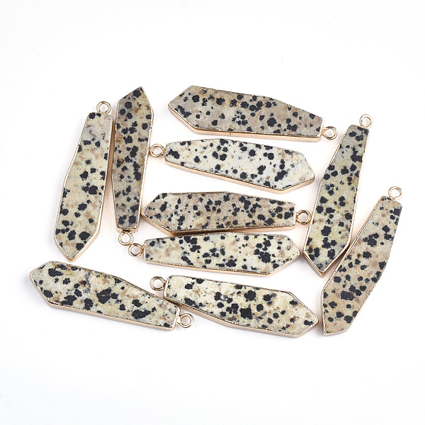 PandaHall Electroplate Natural Dalmatian Jasper Pendants, with Iron Findings, Sword, Golden, 42~43x10~11x4mm, Hole: 2mm Dalmatian Jasper...
PandaHall Electroplate Natural Dalmatian Jasper Pendants, with Iron Findings, Sword, Golden, 42~43x10~11x4mm, Hole: 2mm Dalmatian Jasper...