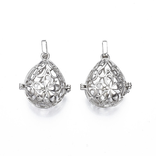 PandaHall Rack Plating Brass Locket Pendants, Cadmium Free & Lead Free, Teardrop with Flower, Hollow, Platinum, 30.5x27x19mm, Hole: 3x8mm...
PandaHall Rack Plating Brass Locket Pendants, Cadmium Free & Lead Free, Teardrop with Flower, Hollow, Platinum, 30.5x27x19mm, Hole: 3x8mm...