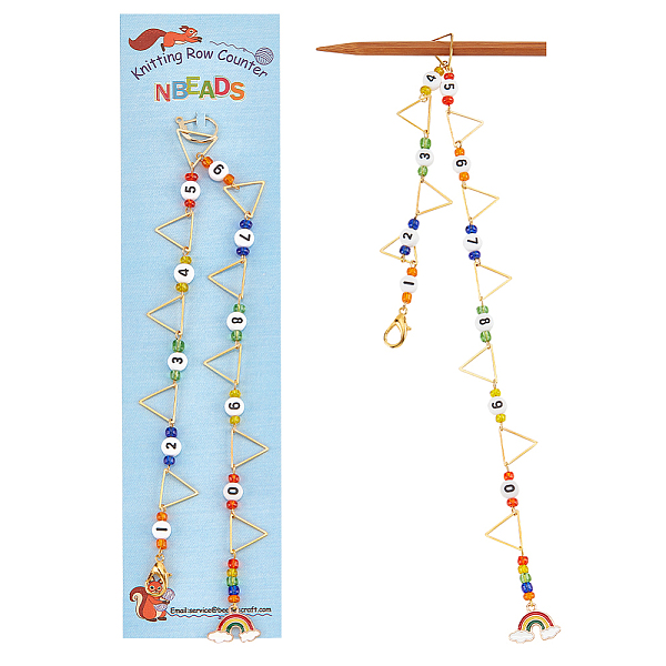 PandaHall Triangle Ring Knitting Row Counter Chains, Fit for Needles Up To 8mm, Alloy Enamel Rainbow Pendant Stitch Marker with Zinc Alloy...
PandaHall Triangle Ring Knitting Row Counter Chains, Fit for Needles Up To 8mm, Alloy Enamel Rainbow Pendant Stitch Marker with Zinc Alloy...