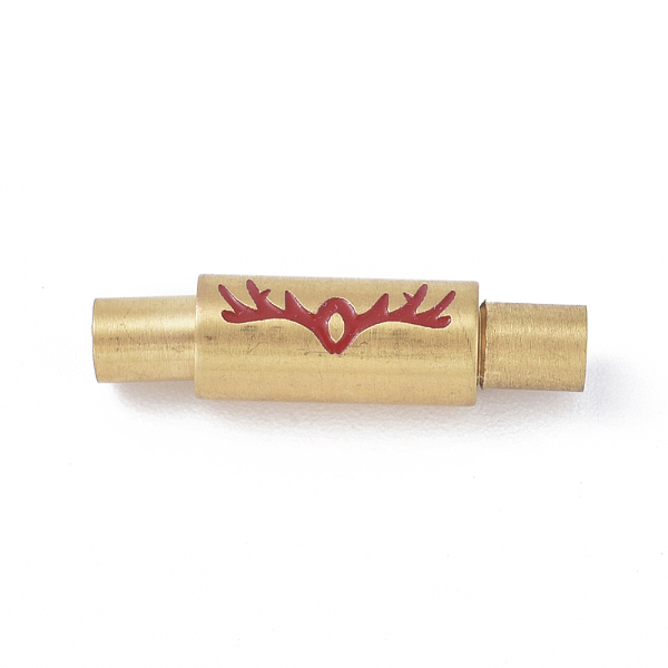 PandaHall Vacuum Stainless Steel Magnetic Clasps with Glue-in Ends, with Enamel, Column, Antler Pattern, Golden, Red, 5.5~7.5x18~21mm, Hole...
PandaHall Vacuum Stainless Steel Magnetic Clasps with Glue-in Ends, with Enamel, Column, Antler Pattern, Golden, Red, 5.5~7.5x18~21mm, Hole...