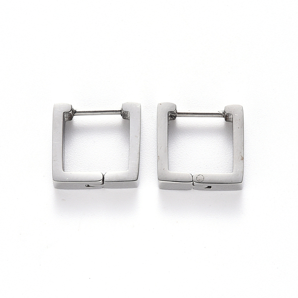 PandaHall 304 Stainless Steel Huggie Hoop Earrings, Square, Stainless Steel Color, 12x12x3mm, Pin: 1mm 304 Stainless Steel Square
PandaHall 304 Stainless Steel Huggie Hoop Earrings, Square, Stainless Steel Color, 12x12x3mm, Pin: 1mm 304 Stainless Steel Square