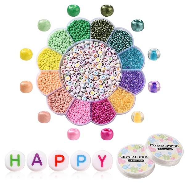 PandaHall DIY Word Bracelet Making Kit, Including Acrylic Letter & 8/0 Glass Round Seed Beads, Elastic Thread, Mixed Color, 3370Pcs/set..., Multicolor
PandaHall DIY Word Bracelet Making Kit, Including Acrylic Letter & 8/0 Glass Round Seed Beads, Elastic Thread, Mixed Color, 3370Pcs/set..., Multicolor