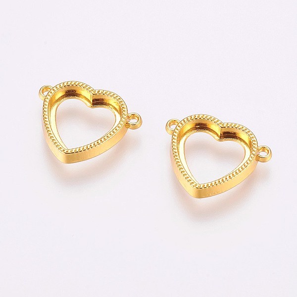 PandaHall Alloy Cabochon Connector Open Back Settings, Heart, Golden, Tray: 12x13mm, 17x21x3mm, Hole: 1mm Alloy Heart
PandaHall Alloy Cabochon Connector Open Back Settings, Heart, Golden, Tray: 12x13mm, 17x21x3mm, Hole: 1mm Alloy Heart