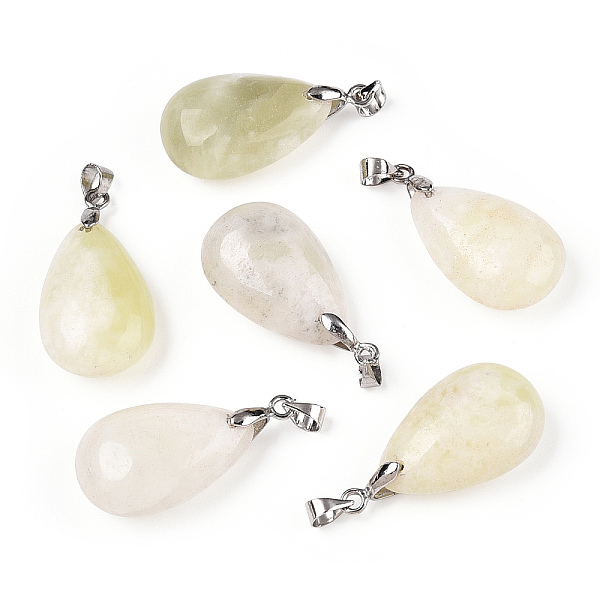 PandaHall Natural New Jade Pendants, with Alloy Findings, teardrop, Platinum, 23~24x14~15x8mm, Hole: 4x5mm New Jade Teardrop
PandaHall Natural New Jade Pendants, with Alloy Findings, teardrop, Platinum, 23~24x14~15x8mm, Hole: 4x5mm New Jade Teardrop