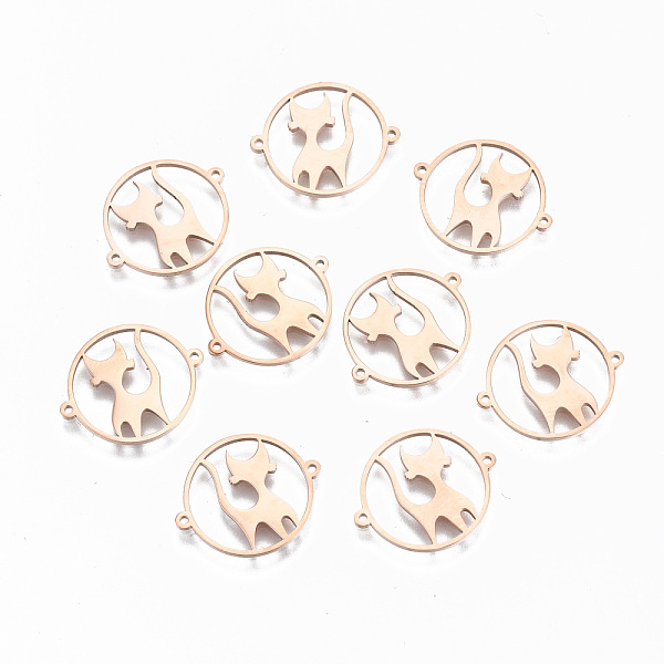 PandaHall 304 Stainless Steel Links Connectors, Laser Cut, Flat Round with Cat, Rose Gold, 15x18x1mm, Hole: 0.8mm 304 Stainless Steel Flat...
PandaHall 304 Stainless Steel Links Connectors, Laser Cut, Flat Round with Cat, Rose Gold, 15x18x1mm, Hole: 0.8mm 304 Stainless Steel Flat...
