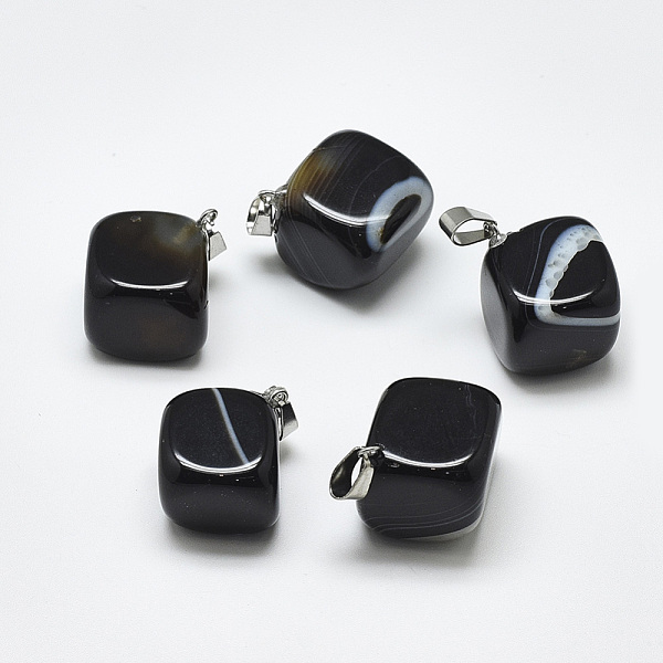 PandaHall Natural Banded Agate/Striped Agate Pendants, Dyed, with Stainless Steel Snap On Bails, Cube, Stainless Steel Color, Black...
PandaHall Natural Banded Agate/Striped Agate Pendants, Dyed, with Stainless Steel Snap On Bails, Cube, Stainless Steel Color, Black...