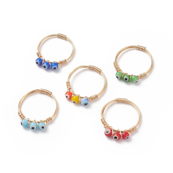 PandaHall Lampwork Evil Eye Braided Bead Finger Ring, Golden Copper Wire Wrap Jewelry for Women, Mixed Color, US Size 7 3/4(17.9mm) Lampwork..., Multicolor
PandaHall Lampwork Evil Eye Braided Bead Finger Ring, Golden Copper Wire Wrap Jewelry for Women, Mixed Color, US Size 7 3/4(17.9mm) Lampwork..., Multicolor