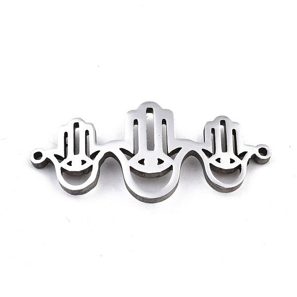 PandaHall 304 Stainless Steel Link Connectors, Laser Cut, Hamsa Hamsa Hand/Hand of Fatima/Hand of Miriam with Eye, Stainless Steel Color...
PandaHall 304 Stainless Steel Link Connectors, Laser Cut, Hamsa Hamsa Hand/Hand of Fatima/Hand of Miriam with Eye, Stainless Steel Color...