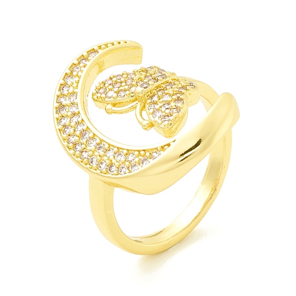 PandaHall Clear Cubic Zirconia Moon with Butterfly Open Cuff Ring for Women, Cadmium Free & Lead Free, Real 18K Gold Plated, US Size 5 1/4...
PandaHall Clear Cubic Zirconia Moon with Butterfly Open Cuff Ring for Women, Cadmium Free & Lead Free, Real 18K Gold Plated, US Size 5 1/4...