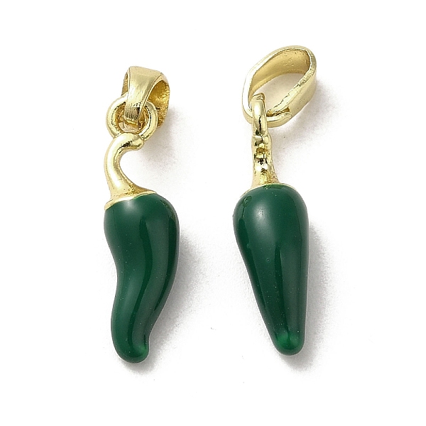 PandaHall Brass Enamel Pendants, Real 18K Gold Plated, Chili Charm, Dark Green, 16x4.5x4mm, Hole: 4x2.5mm Brass+Enamel Vegetables
PandaHall Brass Enamel Pendants, Real 18K Gold Plated, Chili Charm, Dark Green, 16x4.5x4mm, Hole: 4x2.5mm Brass+Enamel Vegetables